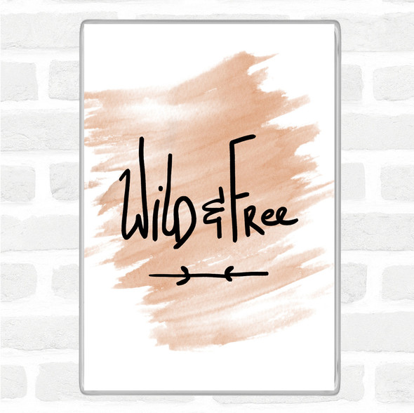 Watercolour Wild & Free Quote Jumbo Fridge Magnet