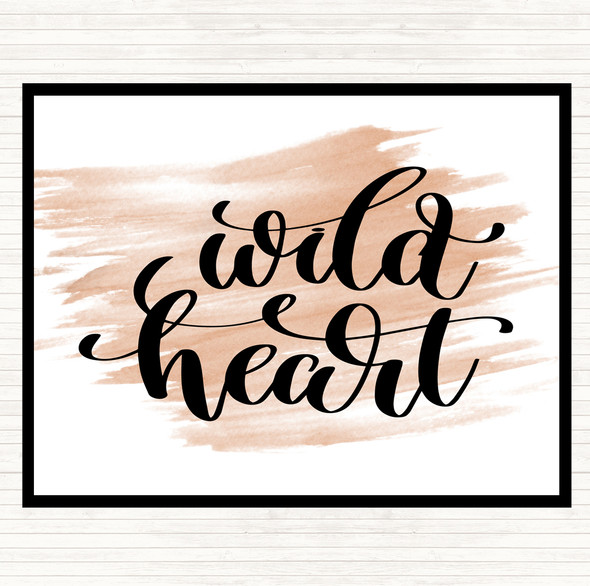 Watercolour Wild Heart Quote Mouse Mat Pad
