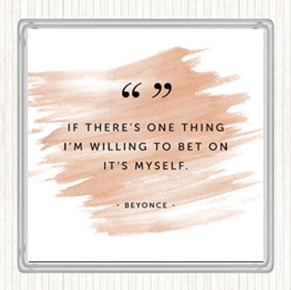 Watercolour Bet On Myself Quote Drinks Mat Coaster