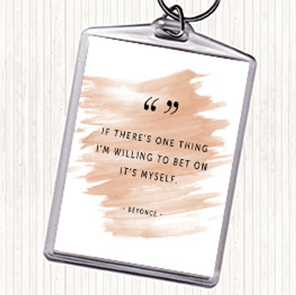 Watercolour Bet On Myself Quote Bag Tag Keychain Keyring