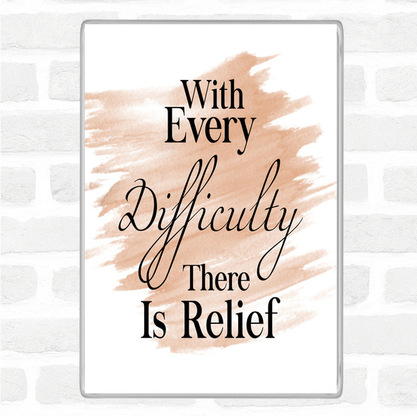 Watercolour With Every Difficulty Quote Jumbo Fridge Magnet