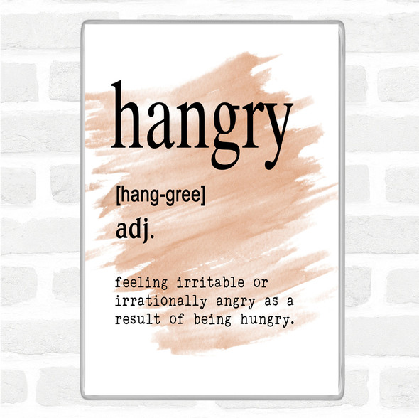 Watercolour Word Definition Hangry Quote Jumbo Fridge Magnet