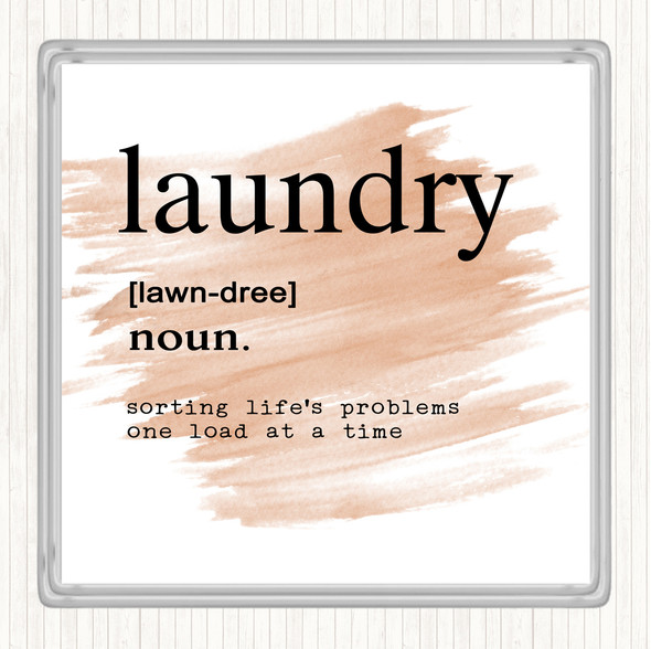 Watercolour Word Definition Laundry Quote Drinks Mat Coaster