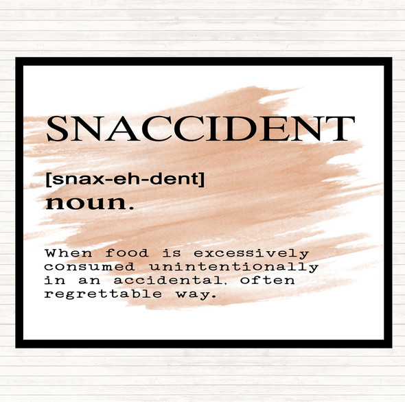 Watercolour Word Definition Snaccident Quote Dinner Table Placemat