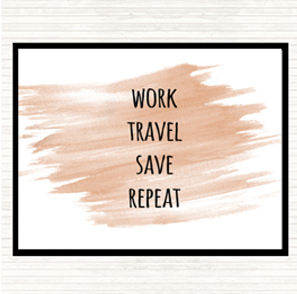 Watercolour Work Travel Quote Dinner Table Placemat