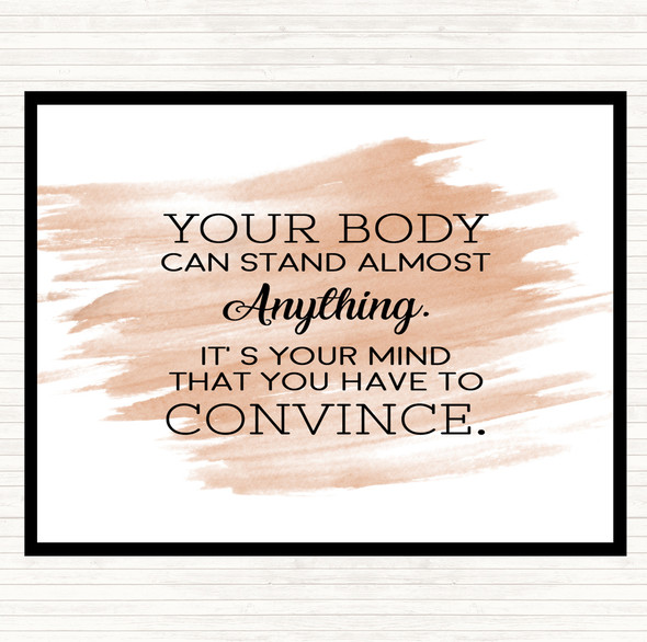 Watercolour Your Body Quote Dinner Table Placemat