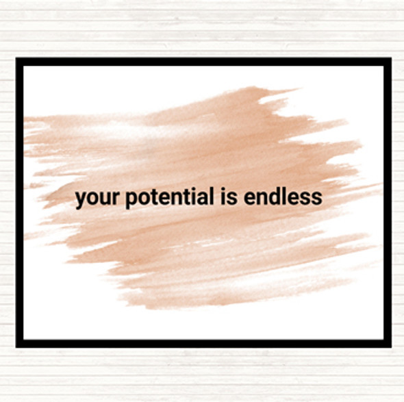 Watercolour Your Potential Is Endless Quote Mouse Mat Pad