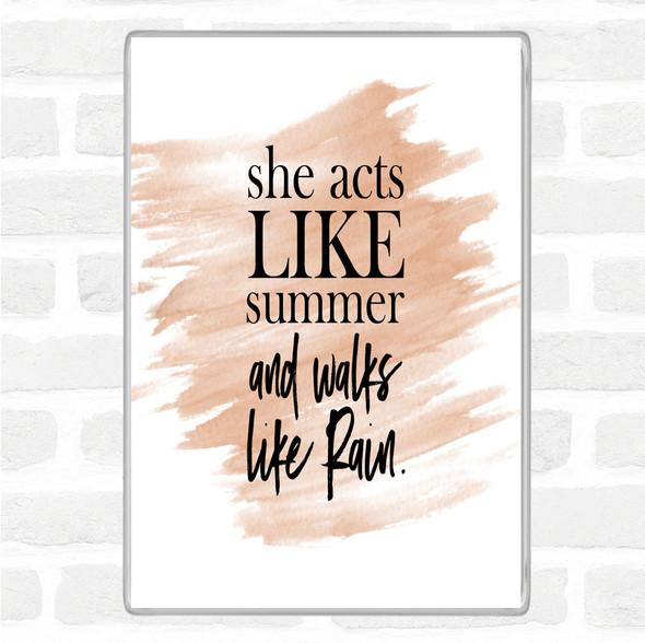 Watercolour Acts Like Summer Quote Jumbo Fridge Magnet