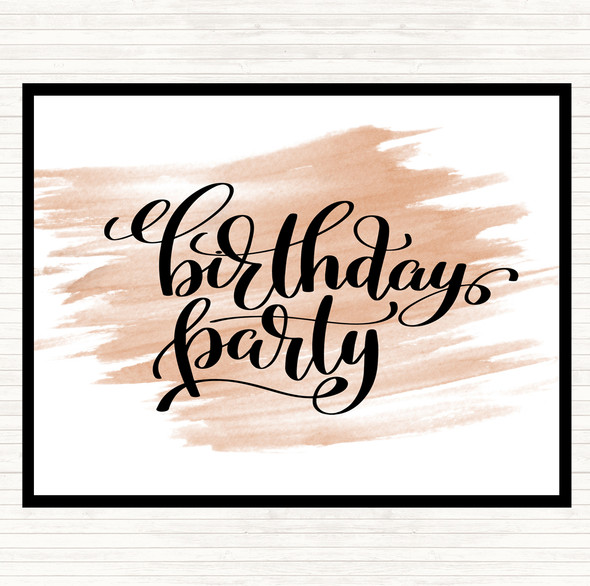 Watercolour Birthday Party Quote Mouse Mat Pad