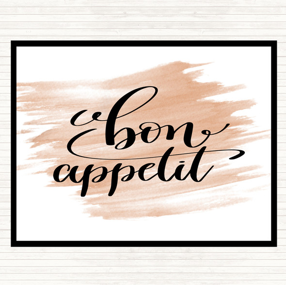 Watercolour Bon Appetit Quote Dinner Table Placemat