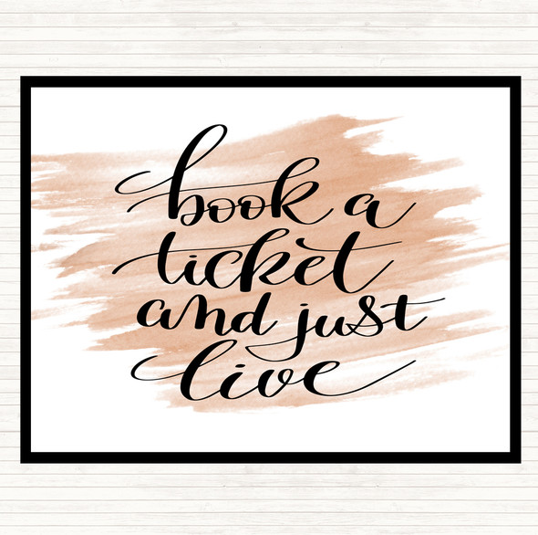 Watercolour Book Ticket Live Quote Dinner Table Placemat