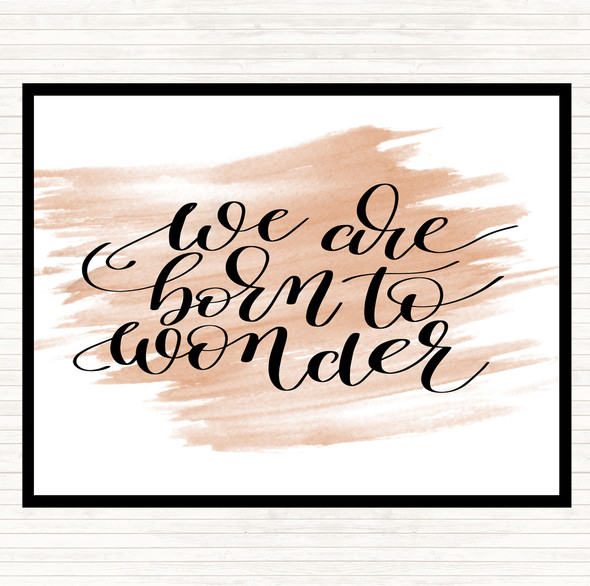 Watercolour Born To Wonder Quote Mouse Mat Pad