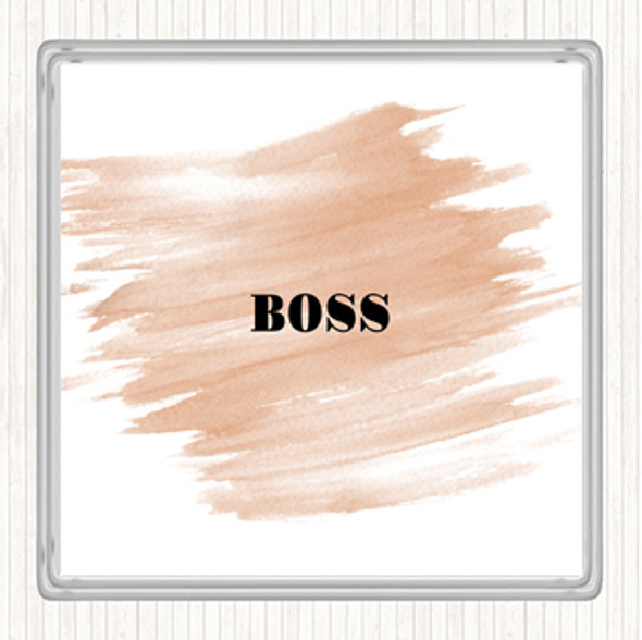 Watercolour Boss Small Quote Drinks Mat Coaster