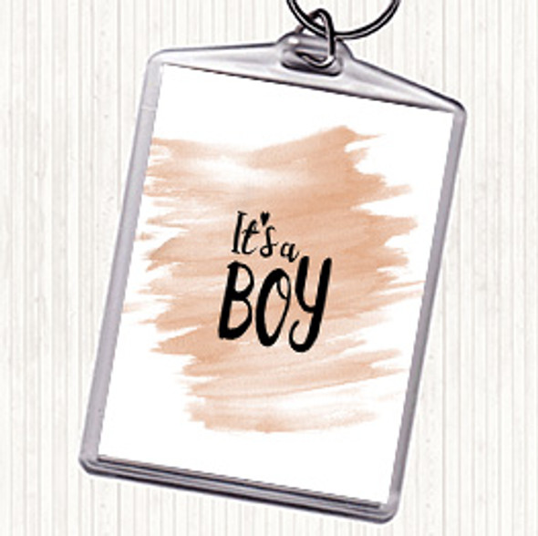 Watercolour Boy Quote Bag Tag Keychain Keyring