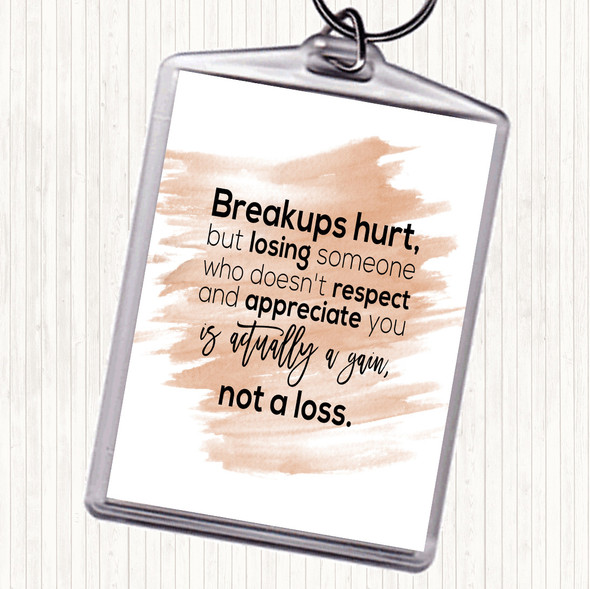 Watercolour Breakups Hurt Quote Bag Tag Keychain Keyring