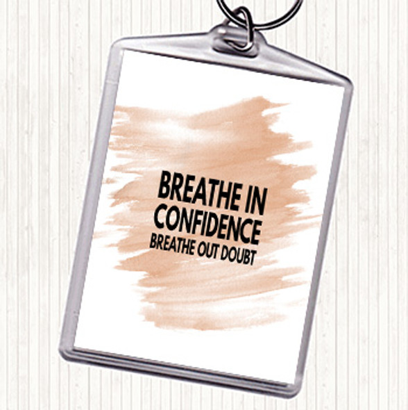 Watercolour Breathe In Confidence Quote Bag Tag Keychain Keyring