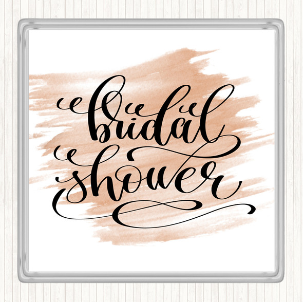 Watercolour Bridal Shower Quote Drinks Mat Coaster