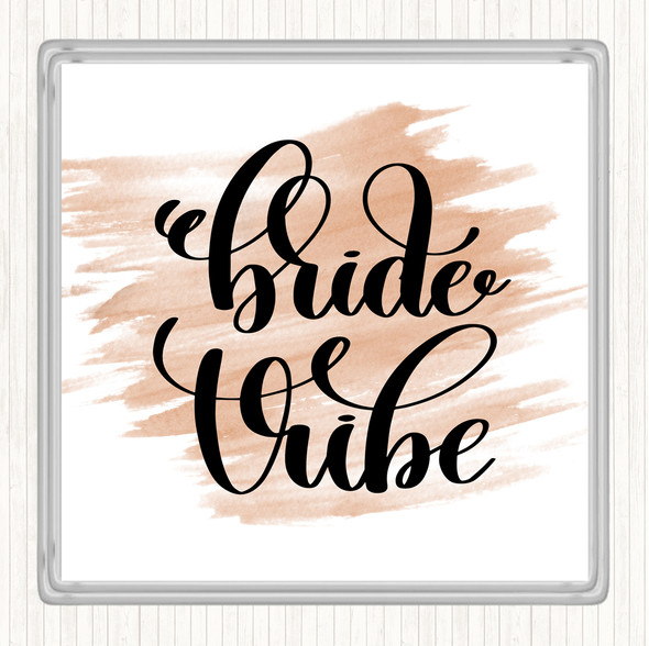 Watercolour Bride Vibe Quote Drinks Mat Coaster