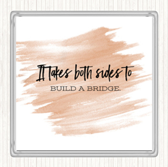 Watercolour Build A Bridge Quote Drinks Mat Coaster