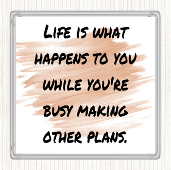 Watercolour Busy Making Other Plans Quote Drinks Mat Coaster