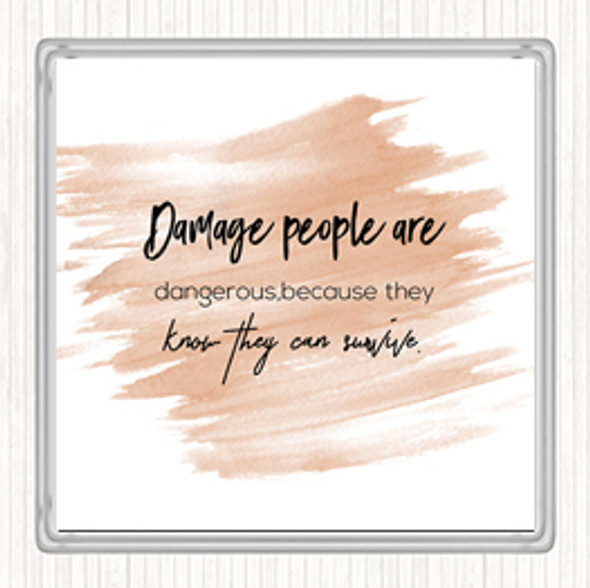 Watercolour Can Survive Quote Drinks Mat Coaster