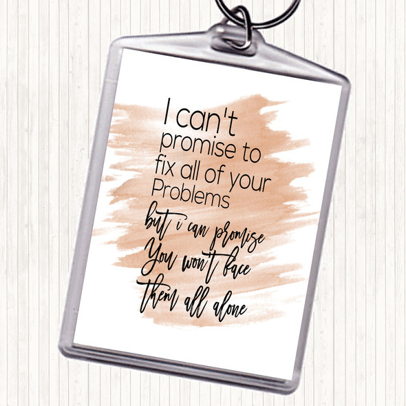 Watercolour Cant Promise Quote Bag Tag Keychain Keyring