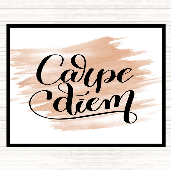 Watercolour Carpe Diem Swirl Quote Dinner Table Placemat