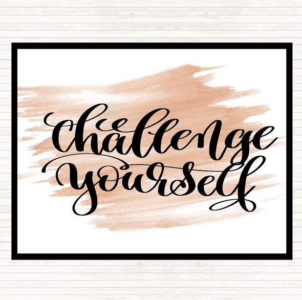Watercolour Challenge Yourself Quote Dinner Table Placemat