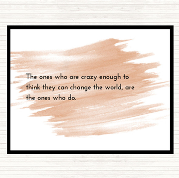 Watercolour Change The World Quote Dinner Table Placemat