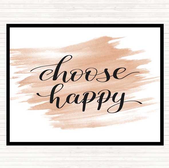 Watercolour Choose Happy Quote Mouse Mat Pad