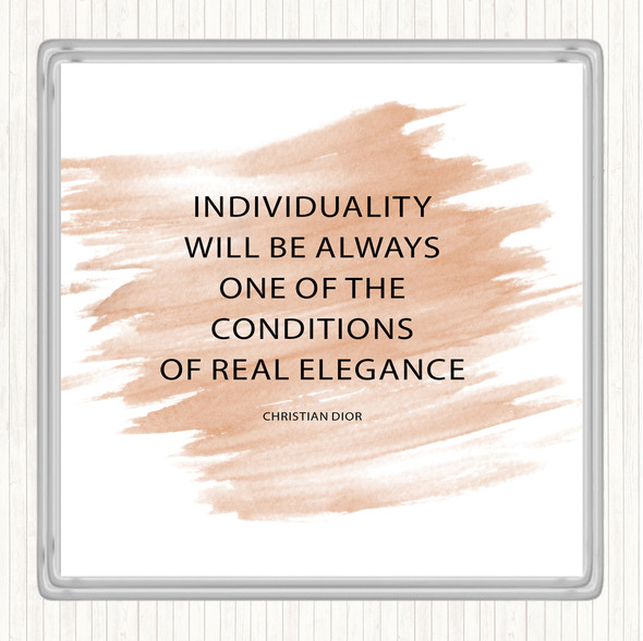Watercolour Christian Dior Individuality Quote Drinks Mat Coaster