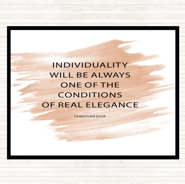 Watercolour Christian Dior Individuality Quote Dinner Table Placemat