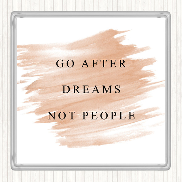 Watercolour After Dreams Not People Quote Drinks Mat Coaster