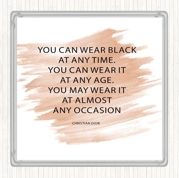 Watercolour Christian Dior Wear Black Quote Drinks Mat Coaster