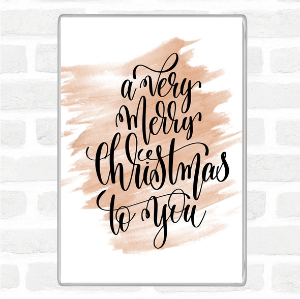 Watercolour Christmas A Very Merry Xmas Quote Jumbo Fridge Magnet