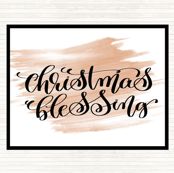 Watercolour Christmas Blessing Quote Dinner Table Placemat