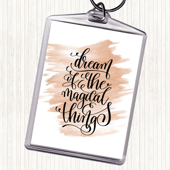 Watercolour Christmas Dream Magical Quote Bag Tag Keychain Keyring
