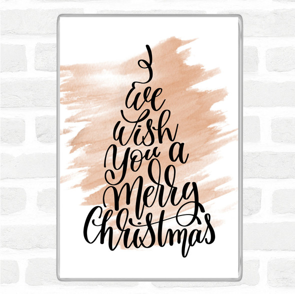 Watercolour Christmas I Wish You A Merry Xmas Quote Jumbo Fridge Magnet