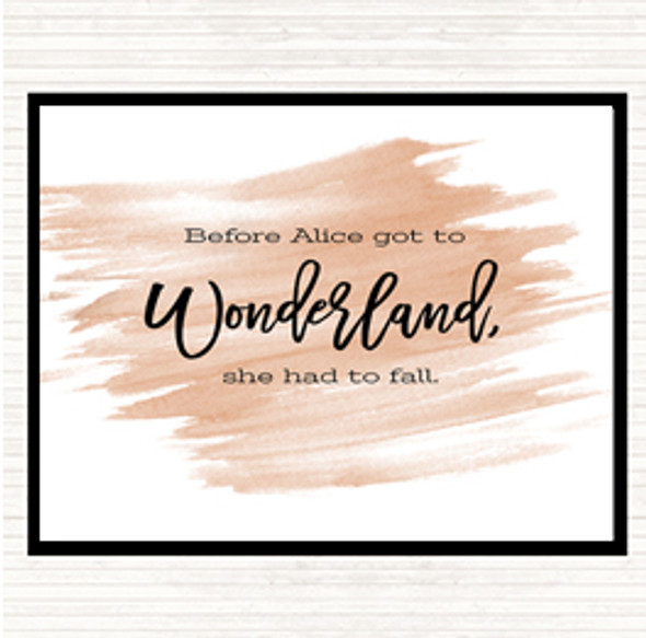 Watercolour Alice Fail Quote Mouse Mat Pad