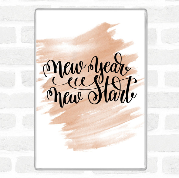 Watercolour Christmas New Year New Start Quote Jumbo Fridge Magnet