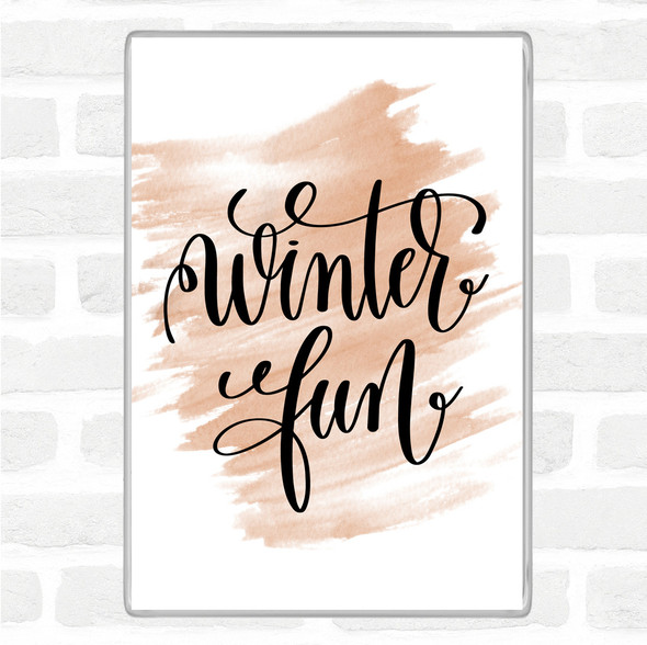 Watercolour Christmas Winter Fun Quote Jumbo Fridge Magnet