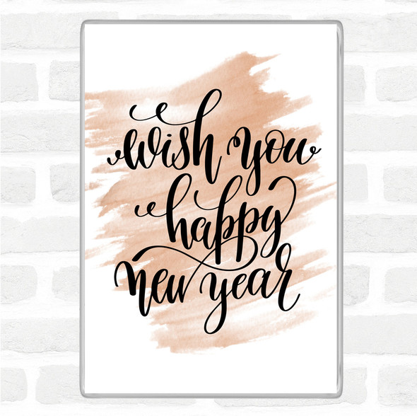 Watercolour Christmas Wish Happy New Year Quote Jumbo Fridge Magnet