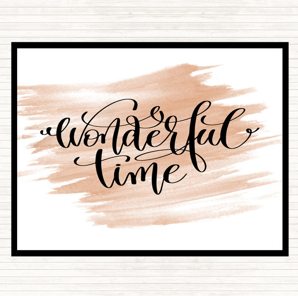 Watercolour Christmas Wonderful Time Quote Dinner Table Placemat