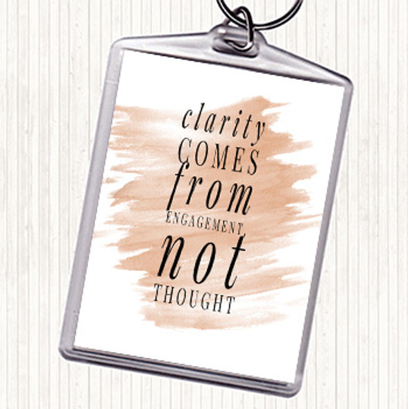 Watercolour Clarity Comes From Engagement Quote Bag Tag Keychain Keyring