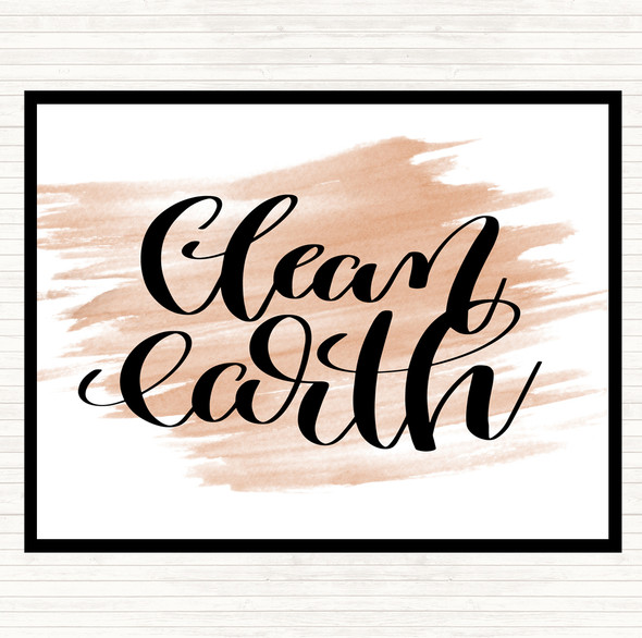 Watercolour Clean Earth Quote Dinner Table Placemat