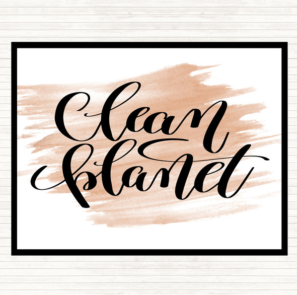 Watercolour Clean Planet Quote Dinner Table Placemat
