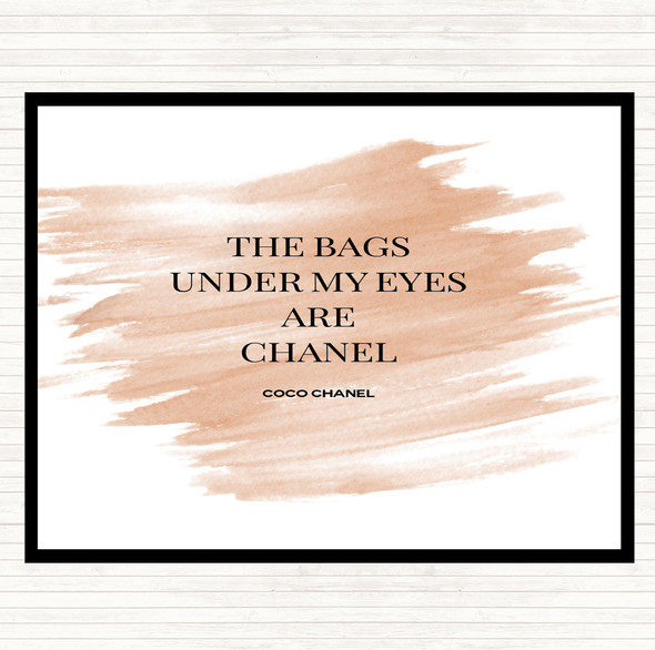 Watercolour Coco Chanel Bags Under My Eyes Quote Dinner Table Placemat