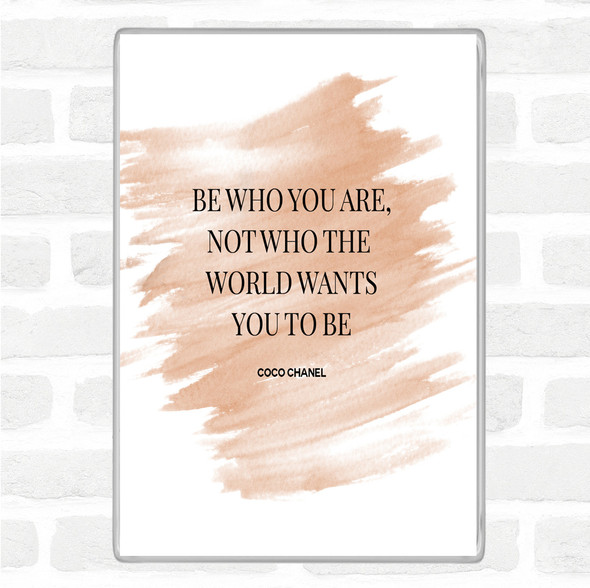 Watercolour Coco Chanel Be Who You Are Quote Jumbo Fridge Magnet