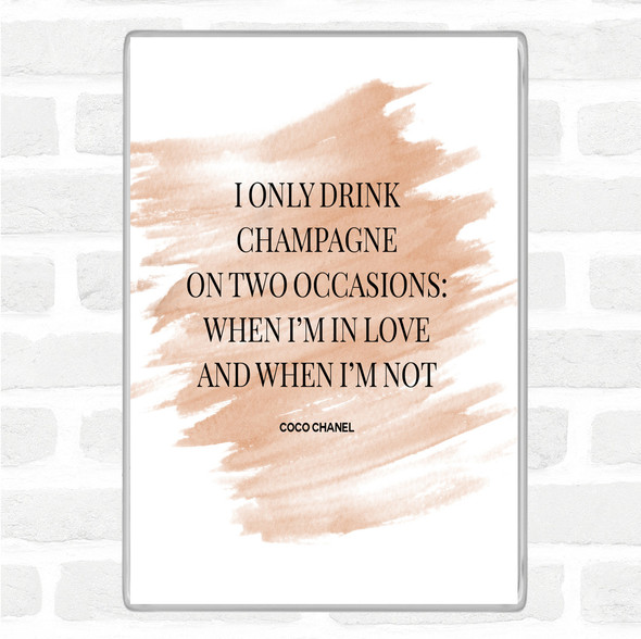 Watercolour Coco Chanel Champagne Quote Jumbo Fridge Magnet