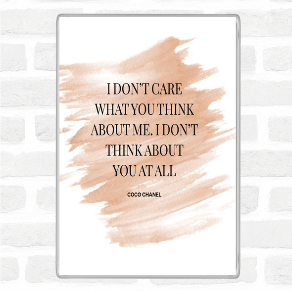 Watercolour Coco Chanel I Don't Care What You Think Quote Jumbo Fridge Magnet